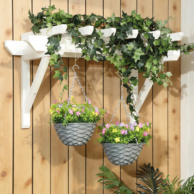 HOMCOM Set of 2 Artificial Hanging Cosmos Flowers - Multi-Colored 