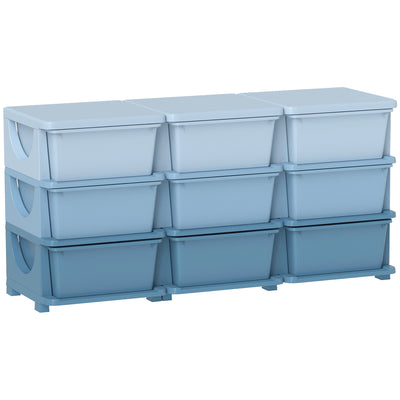 HOMCOM Kids Storage Unit, with Nine Drawers - Blue 