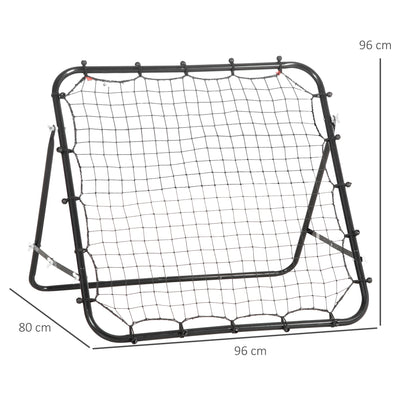 HOMCOM Rebounder Net, Practise Kickback Goal, for Teens, Adults Training - Black 