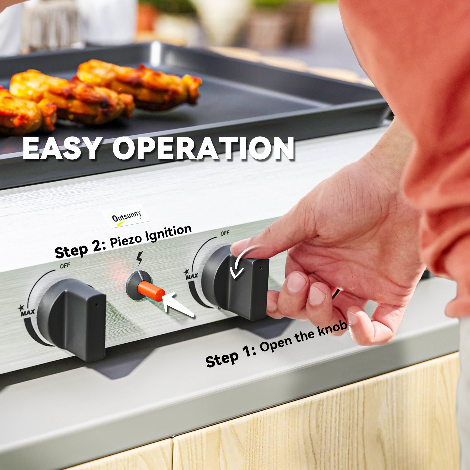 Outsunny Four Burner Portable Gas Grill 