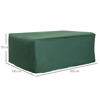 Outsunny 600D Oxford Patio Set Cover Outdoor Garden Rattan Furniture Protection Cover Protector Waterproof Anti-UV, Green, 205 x 145 x 70cm 
