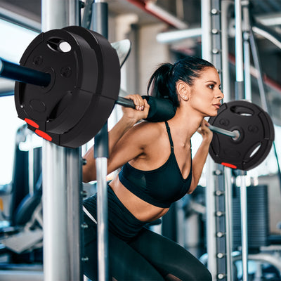 SPORTNOW Olympic Weight Plates Set, with Two 7.5kg and Two 5kg weights, Black 