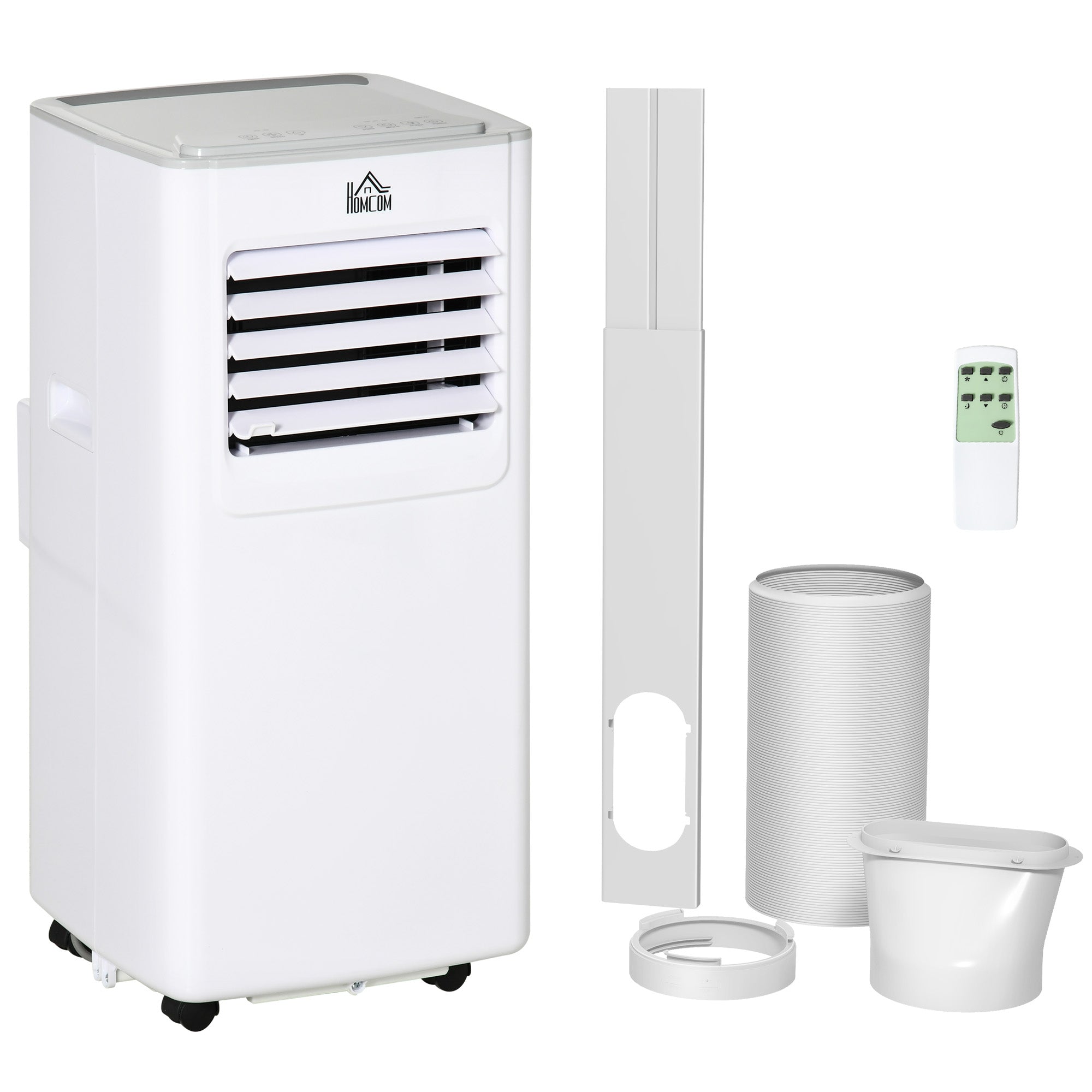 HOMCOM 7000 BTU Air Conditioning Unit, 3-in-1 Portable Air Conditioner, Dehumidifier, Cooling Fan with 2 Speeds, 24H Timer, Remote Control, LED Display, Window Venting Kit, 15m\'c2\'b2