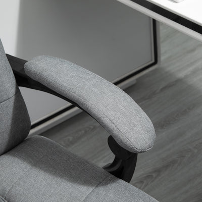 Vinsetto Office Chair with Footrest Ergonomic Office Chair with Armrests Lumber Support and Headrest Light Grey 