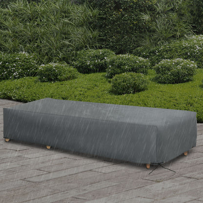 Outsunny 200x73cm Outdoor Garden Rattan Furniture Protective Cover Water UV Resistant Grey 