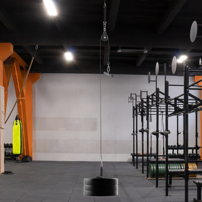 SPORTNOW Cable Machine Pulley System, Lats Pull Down System, with DIY Loading Weight Pin 