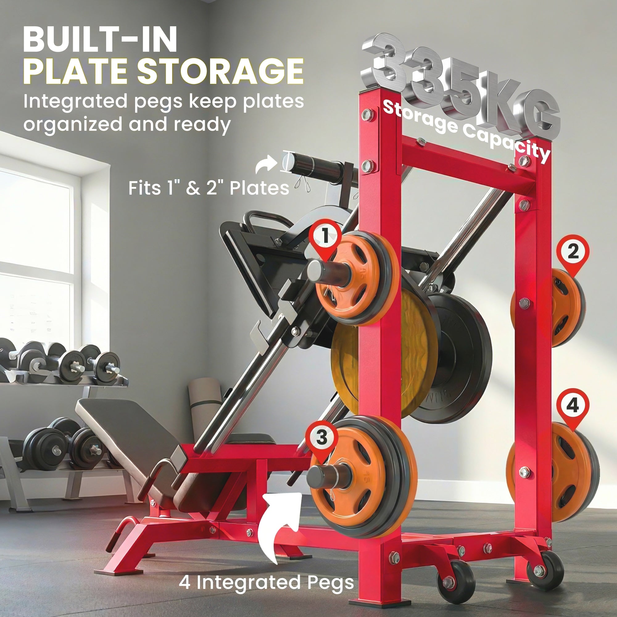 SPORTNOW Leg Press Machine with Wheels and Calf Block, Adjustable Squat Machine for Home Gym, 455KG Capacity 