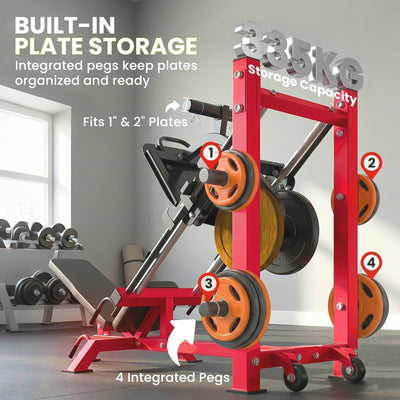 SPORTNOW Leg Press Machine with Wheels and Calf Block, Adjustable Squat Machine for Home Gym, 455KG Capacity 