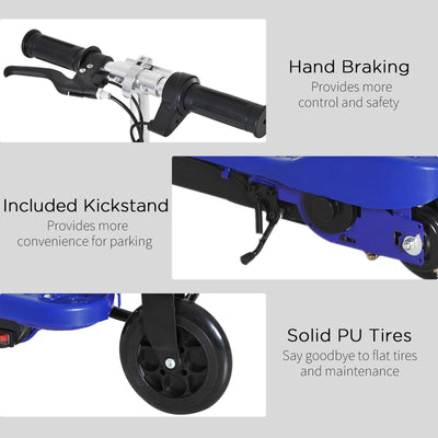 HOMCOM Folding Electric Kids Scooter Ride on Age 7-14, Blue/Black 