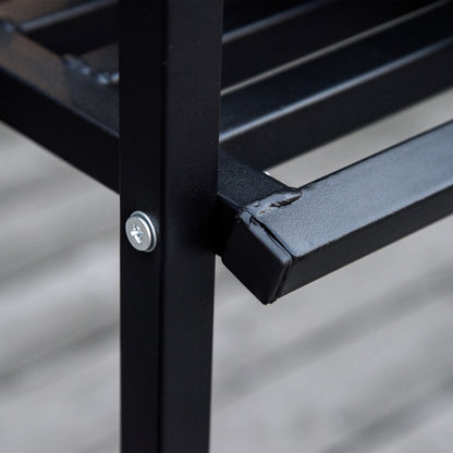 Outsunny Steel Frame Outdoor Garden Arch w/ 2-Seater Bench Black 