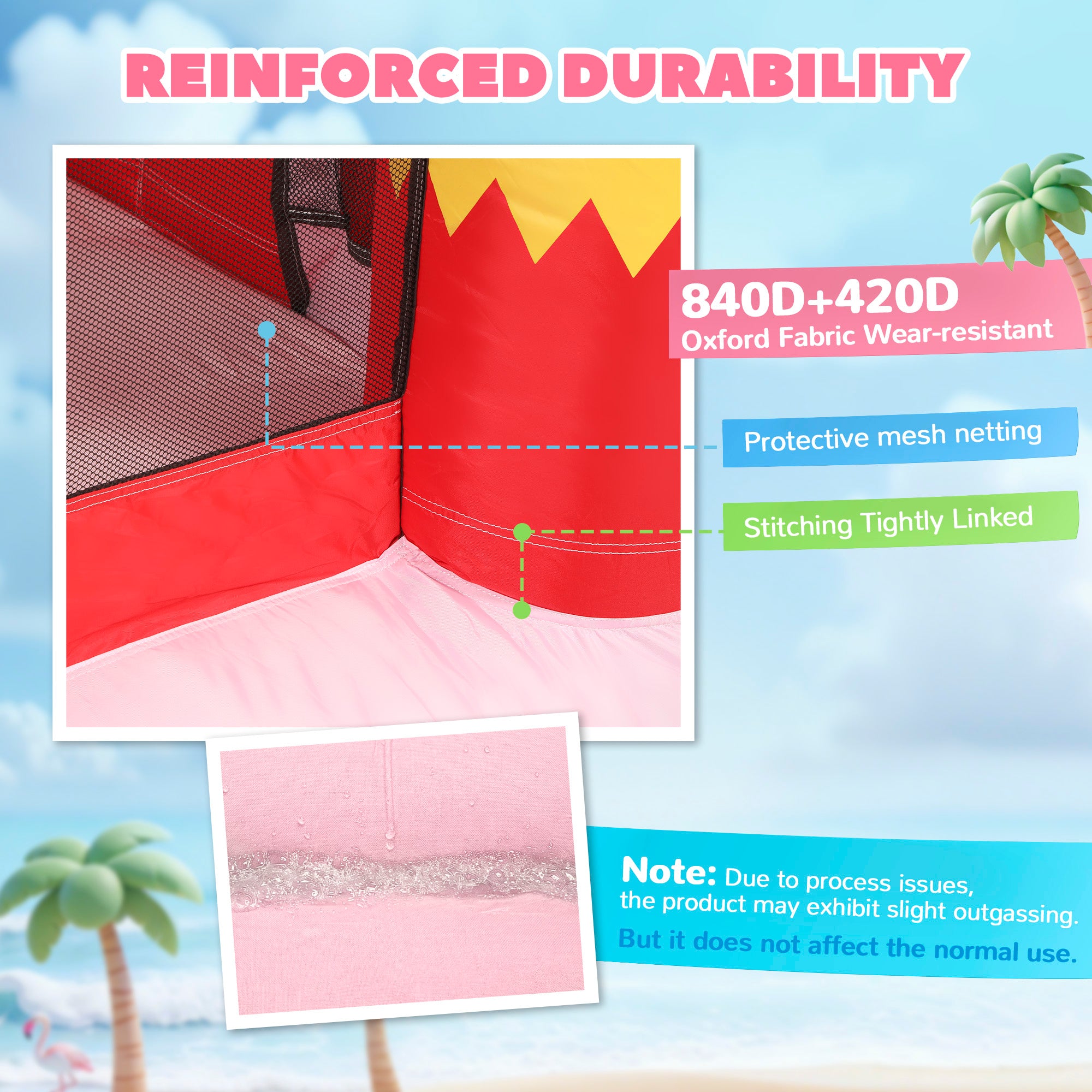AIYAPLAY Inflatable Bounce House for Kids with Slide, Ball Pit, Basketball Hoop and Blower for Indoor Outdoor Garden, Pink 