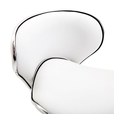 HOMCOM Adjustable Rolling Swivel Beauty Salon Chair, Stool for Spa, Technician - White 