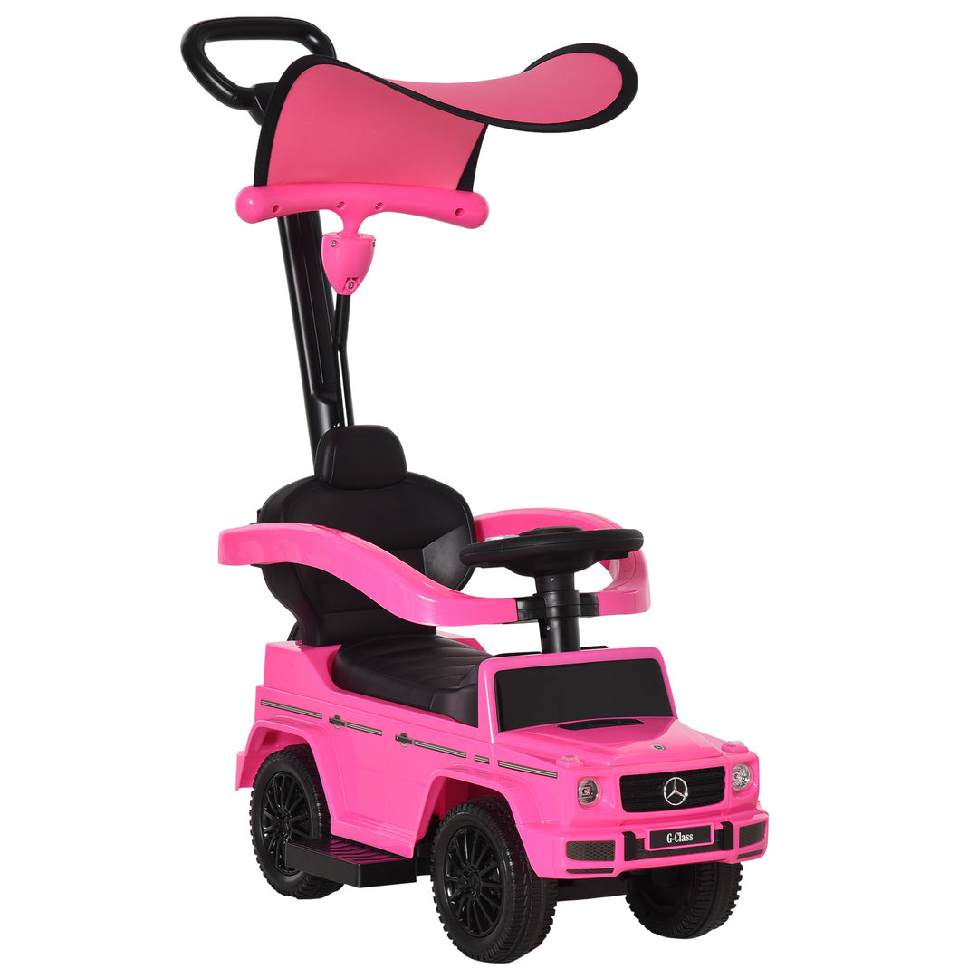 HOMCOM 3 in 1 Kids Children Ride on Push Car Toddler Sliding Car G350 Licensed Walker Foot to Floor Slider Push-Along with Horn Steering Wheel NO POWER Manual, Pink 