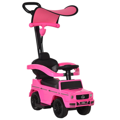 HOMCOM 3 in 1 Kids Children Ride on Push Car Toddler Sliding Car G350 Licensed Walker Foot to Floor Slider Push-Along with Horn Steering Wheel NO POWER Manual, Pink 