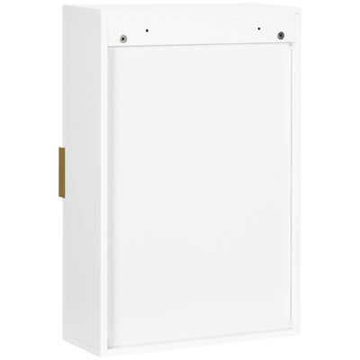 kleankin Bathroom Wall Cabinet, Over Toilet Storage Cupboard with Adjustable Shelves for Hallway, Living Room, White 