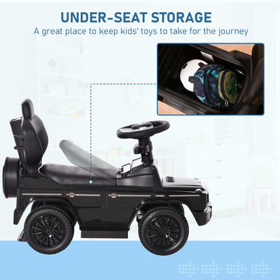 HOMCOM 3 in 1 Kids Children Ride on Push Car Toddler Sliding Car G350 Licensed Walker Foot to Floor Slider Push-Along with Horn Steering Wheel NO POWER Manual, Black 