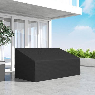 Outsunny 600D Oxford Cloth Furniture Cover, 3 Seater Sofa Protector for Garden Patio, Outdoor, Waterproof, Black, 218 x 111 x 63-101 cm 