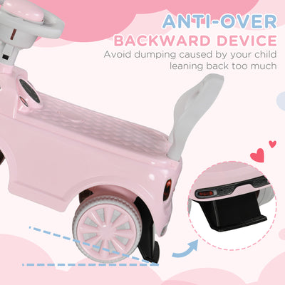 AIYAPLAY Foot To Floor Ride On Car Sliding Car w/ Air Horn, Anti-Over-Backwards, 18 to 36 Months - Pink 
