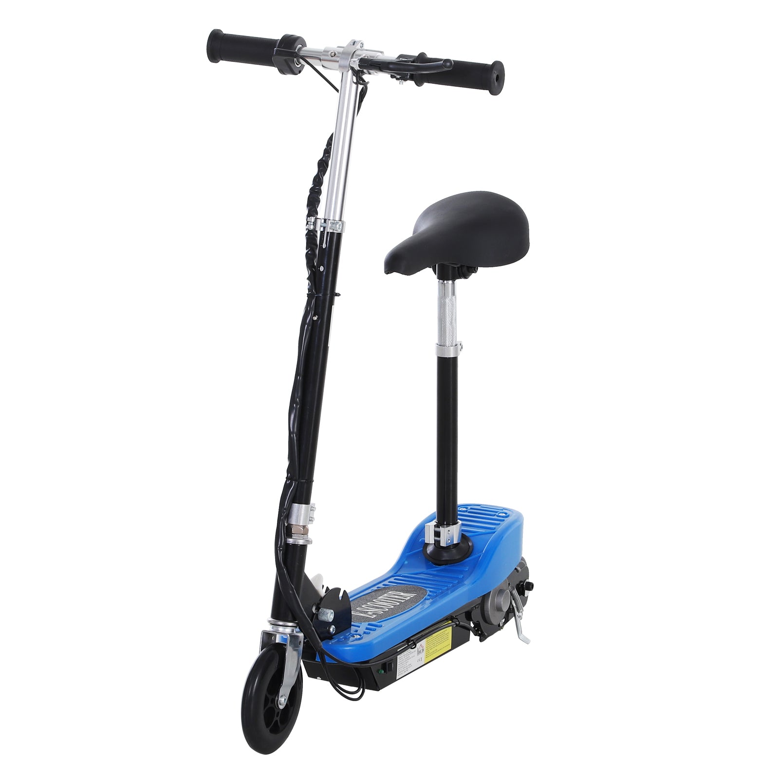 HOMCOM Foldable Electric Scooter for Kids 12V 120W W/Brake Kickstand -Blue 