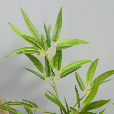 Outsunny Set of 2 120cm/4FT Artificial Bamboo Trees Decorative Plant w/ Heavy Pot Indoor Outdoor Style Home Office Greenery Decoration 