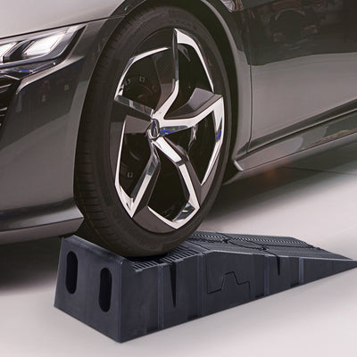 DURHAND 2 Pieces Car Ramps Heavy Duty 5 Ton Motorhome Levelling Ramps, Plastic Garage Workshop Car Lift, Portable Automotive Vehicle Campervan Car Ramp, Black 