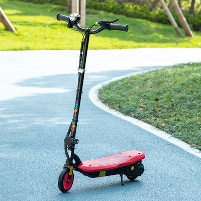 HOMCOM Foldable Electric Scooter, with LED Headlight, for Ages 7-14 Years - Red 