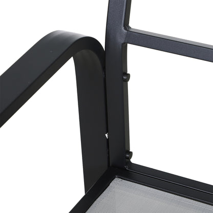 Outsunny 4pcs Garden Sofa Set 2 Single Armchair, 1 Bench & 1 Coffee Table Set Aluminum Frame Patio Furniture with Cushions, Black 