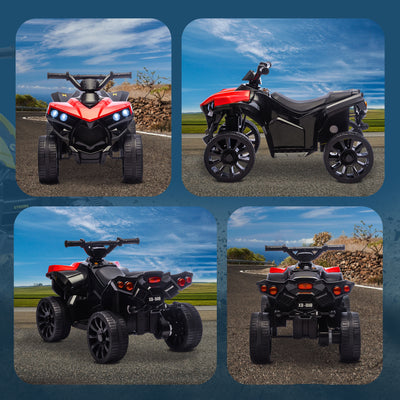 AIYAPLAY 6V Kids ATV, 4 Wheeler Electric Ride on Car with Music and LED Headlights, for Ages 3-8 Years Boys and Girls, Red 