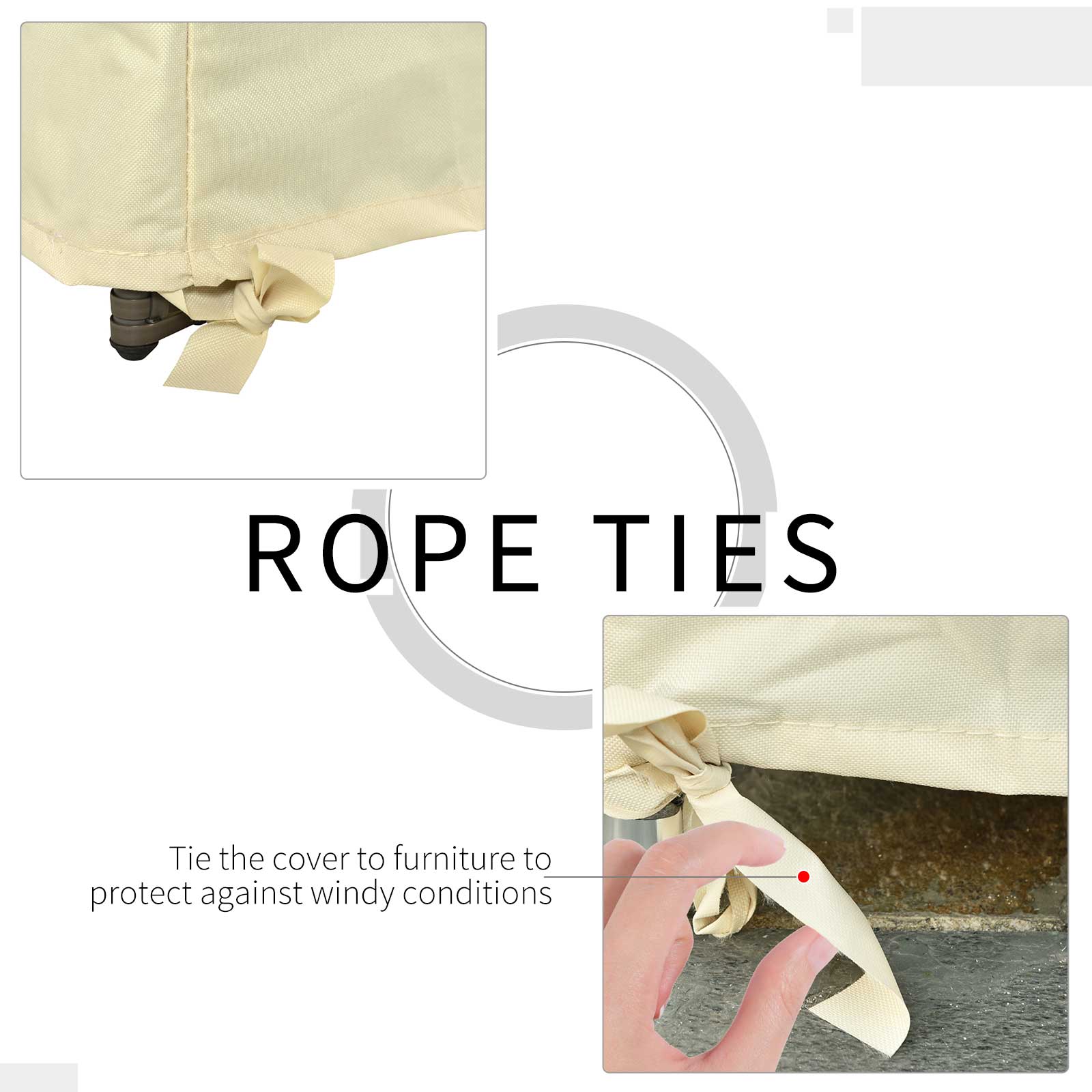 Outsunny 600D Oxford Cloth Furniture Cover, 2 Seater Sofa Protector for Garden Patio, Outdoor, Waterproof, Beige, 140L x 84W x 56/94H cm 