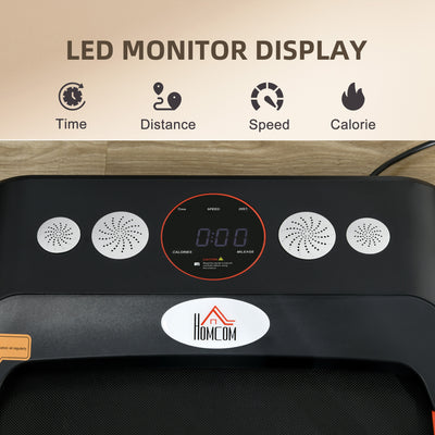 HOMCOM Foldable Walking Treadmill, with LED Display, for Home, Office & Fitness Studio 