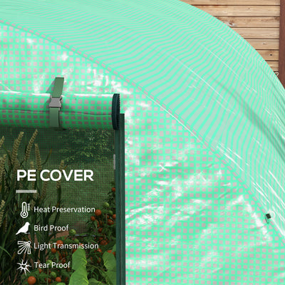 Outsunny Sprinkler System Polytunnel Greenhouse, 3 x 2m, Green 