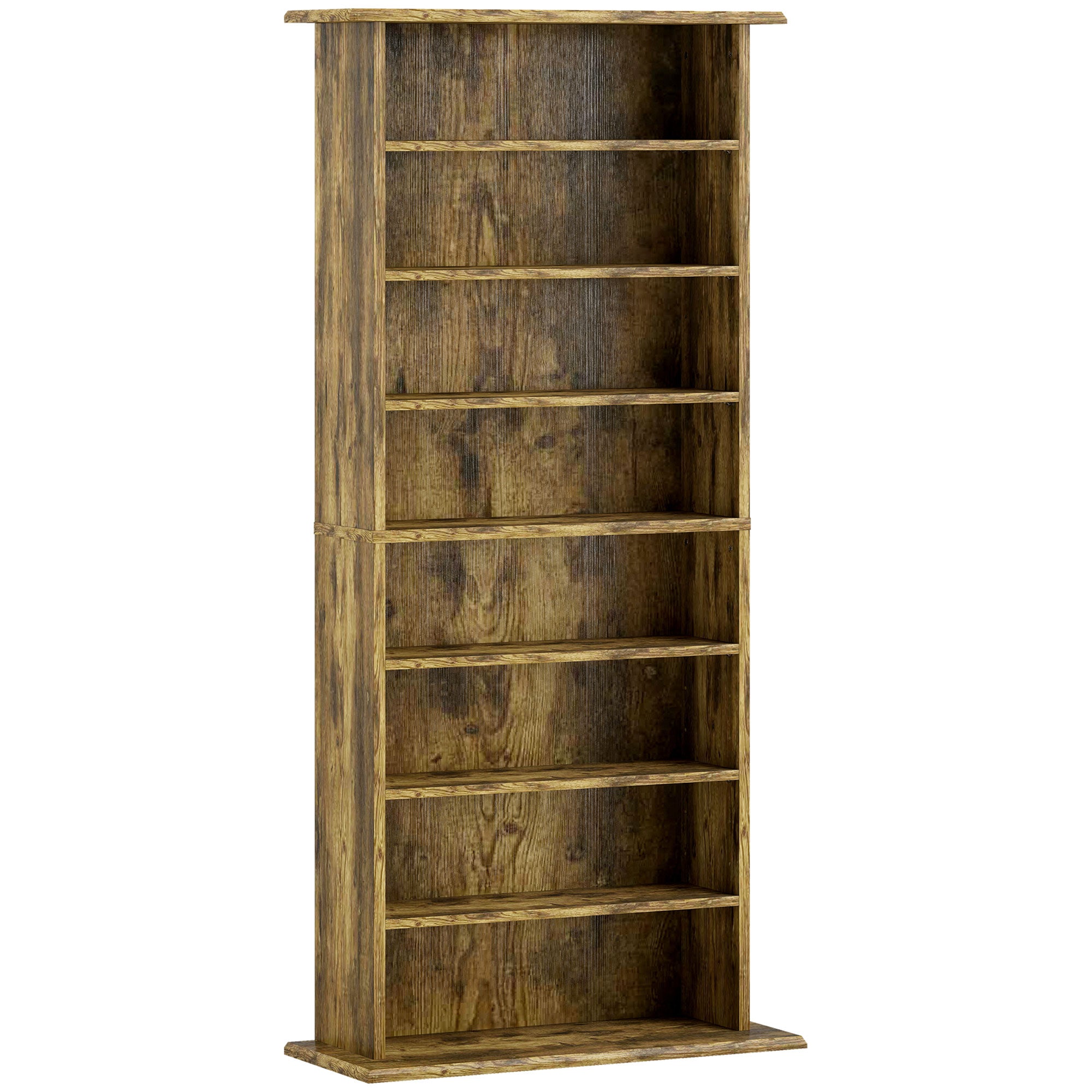 HOMCOM 360 CD Storage Unit - Rustic Brown 