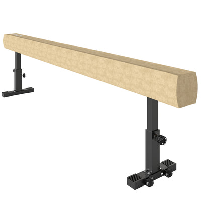 HOMCOM 7.5ft Adjustable Balance Beam, Gymnastics Beam with Wheels, Gymnastics Equipment for 6+ Years Old Training 