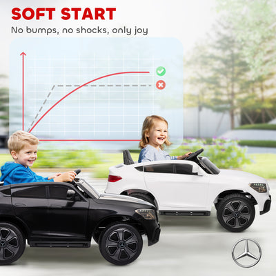 AIYAPLAY Mercedes-Benz GLC Licensed Kids Ride on Car with Remote Control, Soft Start, MP3, LED Headlights, Black 
