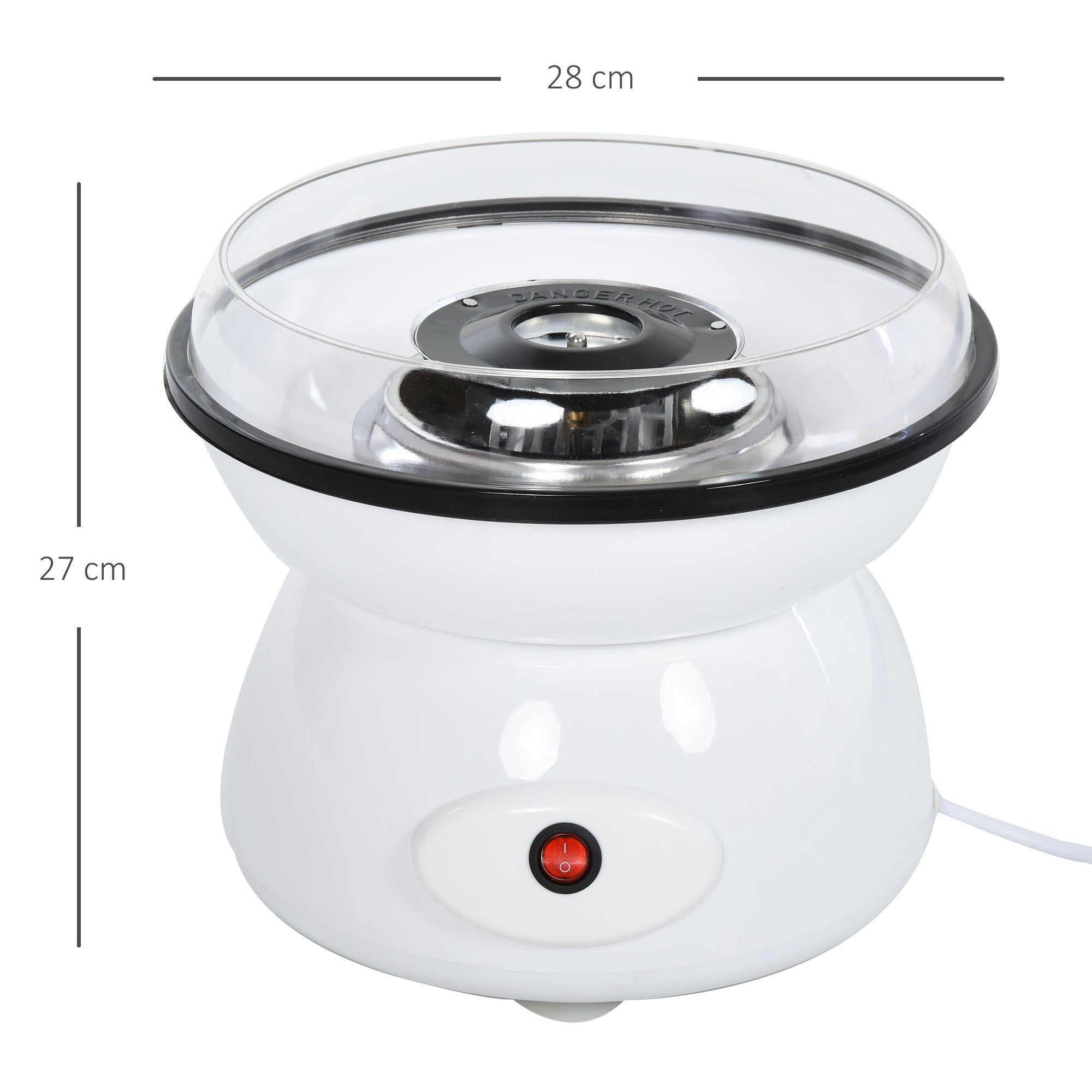 HOMCOM 450W Electric Candyfloss Machine Kit Non-Stick Plates Fairground Fun Children Adult Party Gift Home Sweet Metal Body w/ Accessories White 