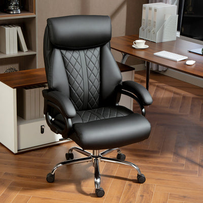 HOMCOM Executive Office Chair with Spring Padding - Black 