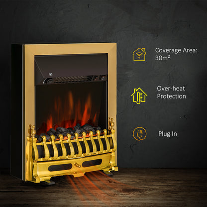 HOMCOM Electric Fireplace LED Light Complete Fire Place Heating Indoor Heater Coal Burning Flame Effect Heat 2000W Max 