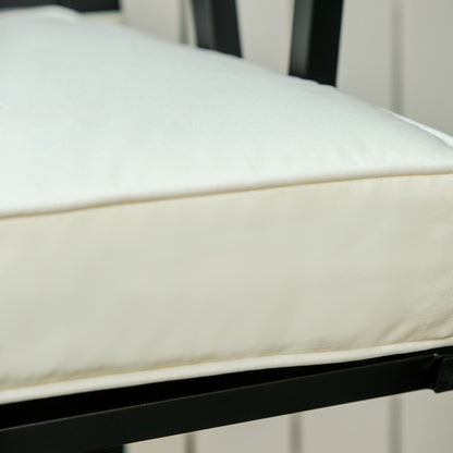 Outsunny Garden Bench Cushion 2 Seater Loveseat Seat Pad for Patio Swing Furniture for Indoor & Outdoor Use, 120 x 50 x 8 cm, Cream White 