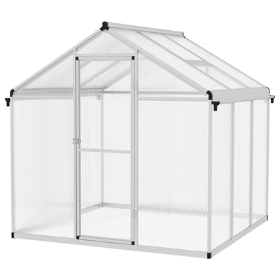 Outsunny 6 x 6ft Aluminium Frame Greenhouse, with Foundation 