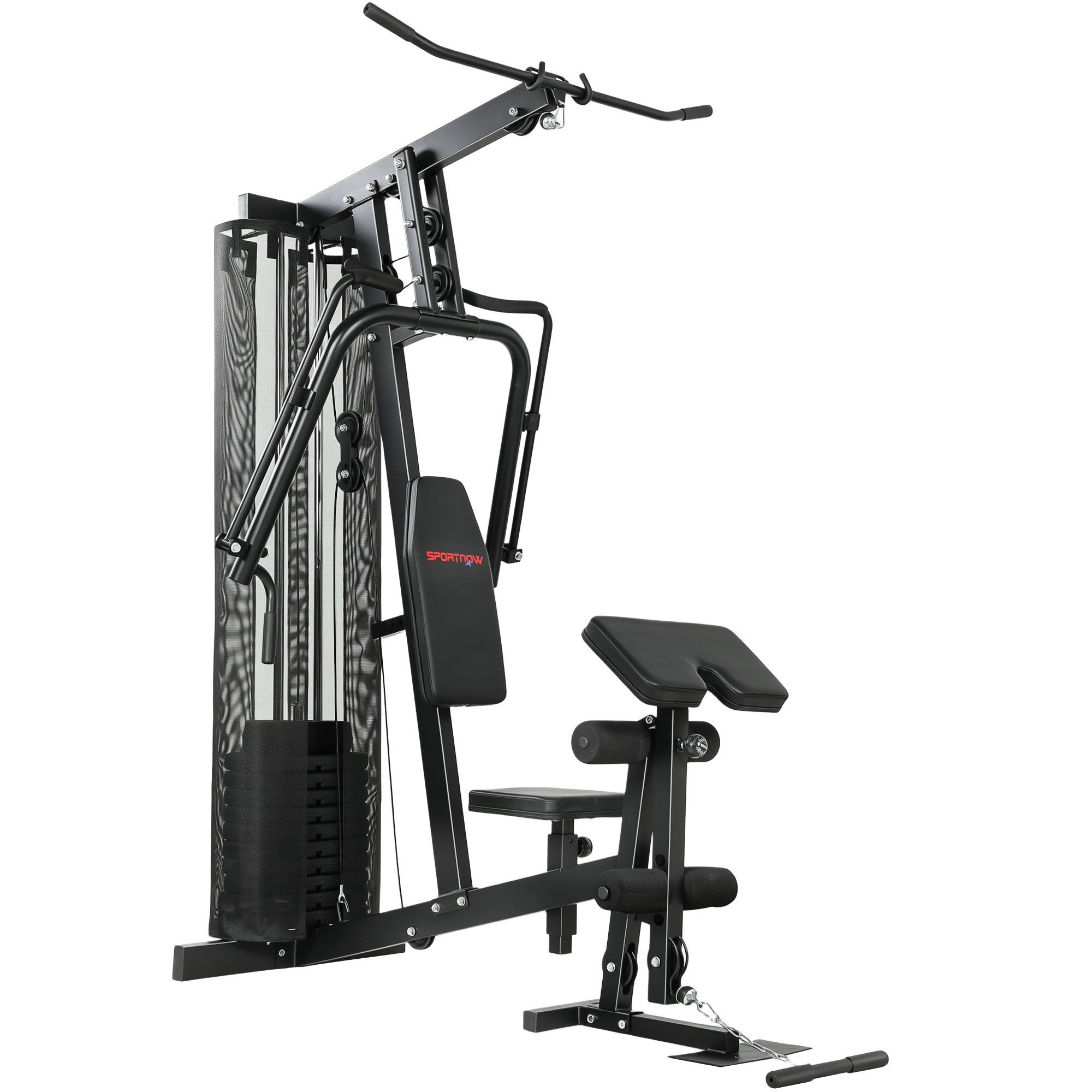SPORTNOW Multi Gym with Adjustable Seat and Back, All in One Home Gym Machine with 45kg Weight Stack for Full Body Strength Training 