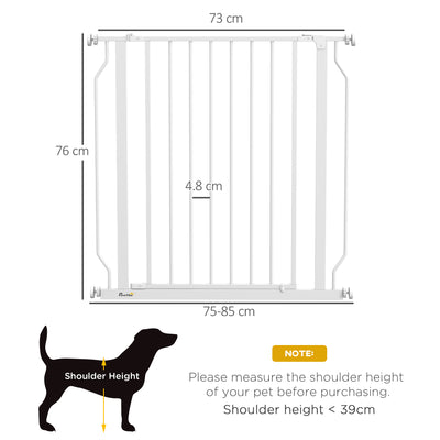 PawHut Extra Wide Dog Safety Gate, with Door Pressure, for Doorways, Hallways, Staircases - White 