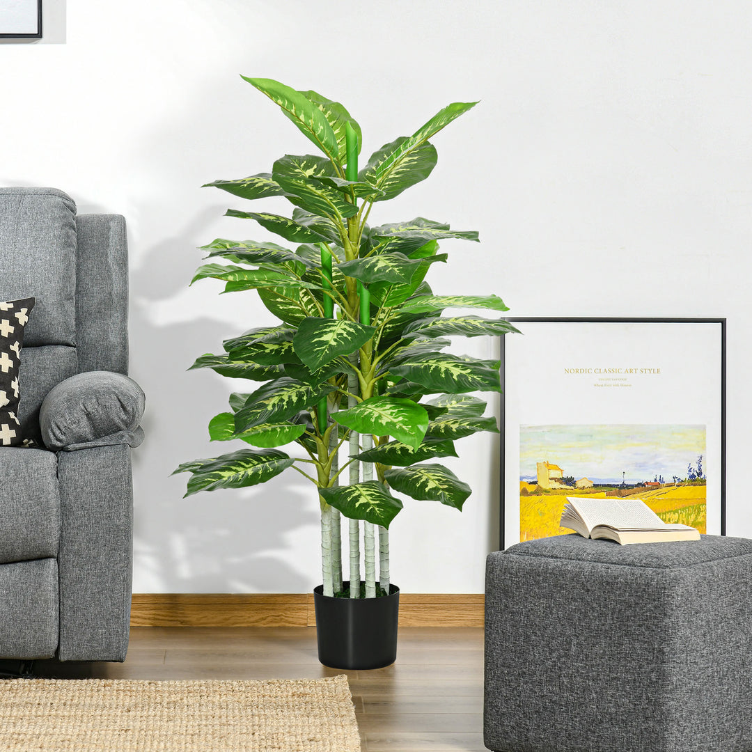 HOMCOM Artificial Evergreen Tree Fake Decorative Plant in Nursery Pot for Indoor Outdoor Decor, 120cm 