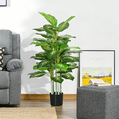 HOMCOM Artificial Evergreen Tree Fake Decorative Plant in Nursery Pot for Indoor Outdoor Decor, 120cm 