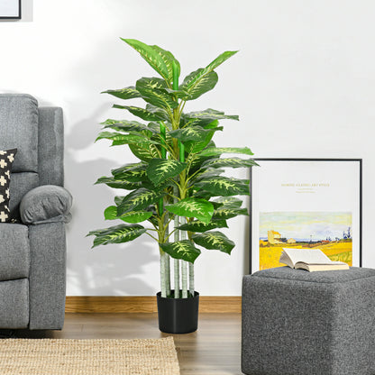 HOMCOM Artificial Evergreen Tree Fake Decorative Plant in Nursery Pot for Indoor Outdoor Decor, 120cm