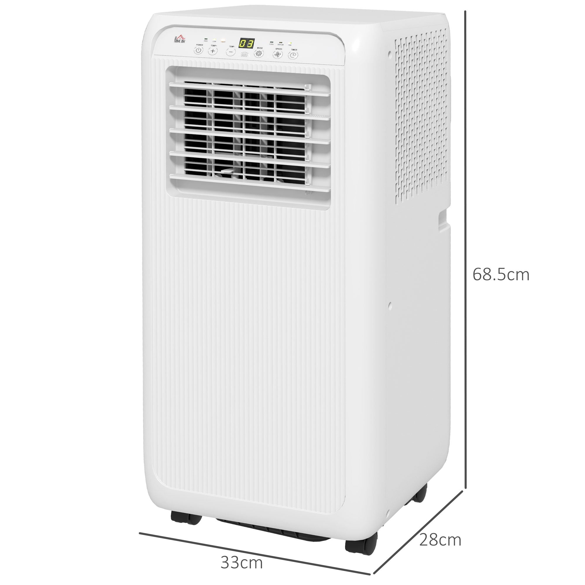 HOMCOM 7,000 BTU Mobile Air Conditioner for Room up to 15m\'c2\'b2, with Dehumidifier, 24H Timer, Wheels, Window Mount Kit