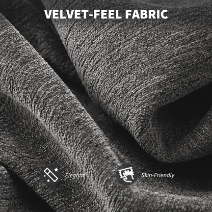 HOMCOM Velvet-Feel Office Chair - Grey