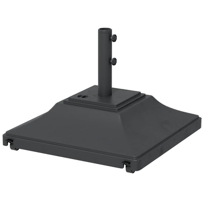 Outsunny 60kg Water/Sand Fillable Parasol Base, with Wheels - Black 