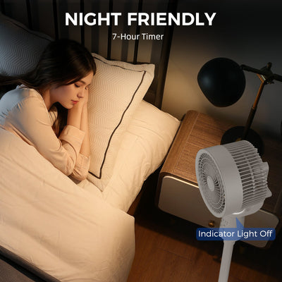 HOMCOM Pedestal Air Circulation Fan with Oscillating, Light Off, White 