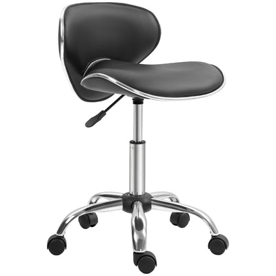 HOMCOM Adjustable Rolling Swivel Beauty Salon Chair, Stool for Spa, Black 
