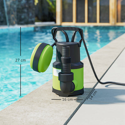 Outsunny 400W Submersible Water Pump for Dirty/Clean Water, 9000L/H Electric Sump Pump with Float Switch, Drain Water from Garden Pond, Hot Tub, Ditches, Portable and Lightweight 